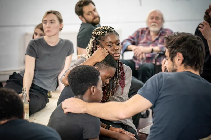 Cast in rehearsals for The Tragedy of Macbeth