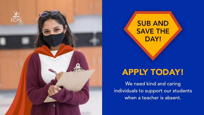 Sub and Save the Day! We need kind and caring individuals to support our students when a teacher is absent. Apply Today! 
