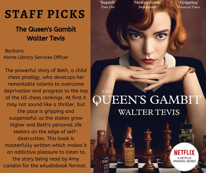The powerful story of Beth, a child chess prodigy, who develops her remarkable talents to overcome deprivation and progress to the top of the US chess rankings. At first it may not sound like a thriller, but the pace is gripping and suspenseful as the stakes grow higher and Beth's personal life teeters on the edge of self-destruction. This book is masterfully written which makes it an addictive pleasure to listen to.