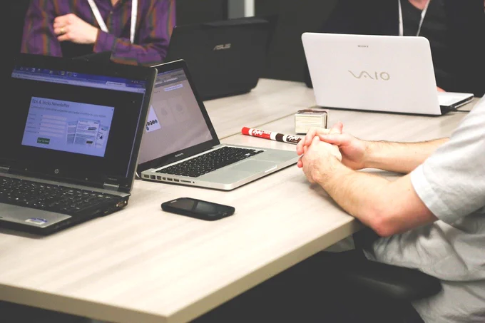 laptops, meeting