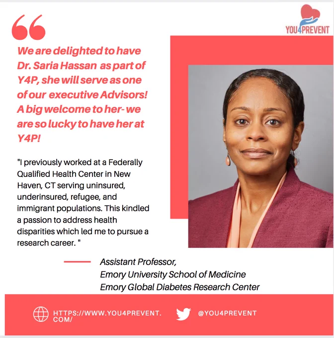 Dr. Saria Hassan, MD joins the team of Y4P with many plans to better improve our communities! Welcome, Dr. Hassan, it is an honor.