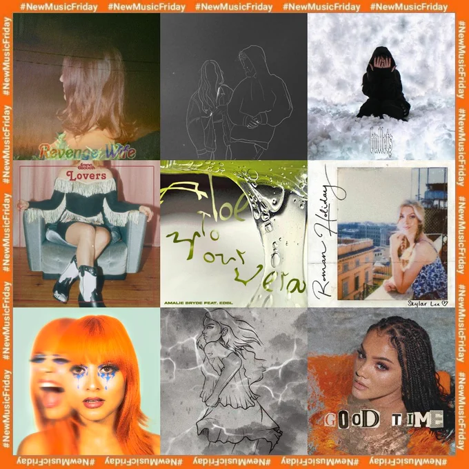 #NewMusicFriday

▪️Revenge Wife - die together
▪️Ber, Charlie Oriain - meant to be
▪️Ally Nicholas - bullets
▪️Emma Elisabeth - lovers
▪️Amalie Bryde & edbl - aloe to your vera
▪️Skylar Lee - roman holiday
▪️HYRA - miss understood
▪️Sansha - the park
▪️Kadiatou - good time