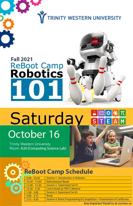 ReBoot Camp: Robotics 101, Trinity Western University, Computing science