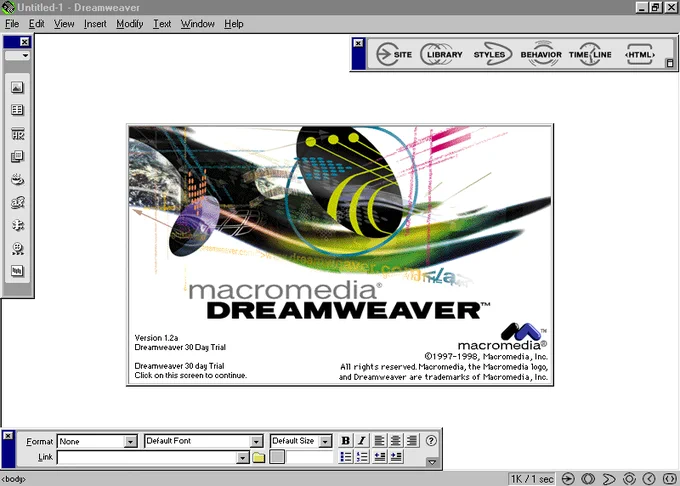 Macromedia Dreamweaver 1.2