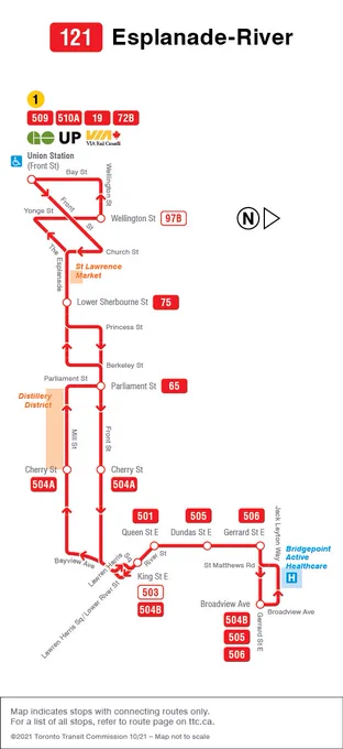 Map of New Route: 121 Esplanade-River