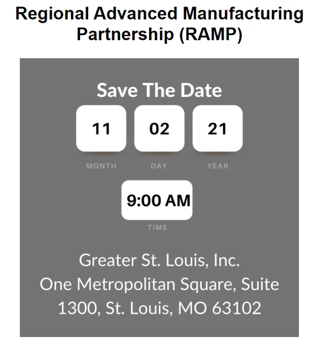 Regional Advanced Manufacturing Partnership meeting scheduled on November 2, 2021.