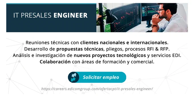 ¡Buscamos IT Presales Engineer en #Valencia!