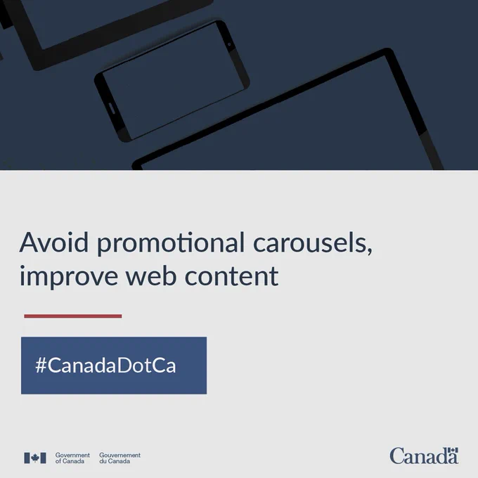 Avoid promotional carousels, improve web content.