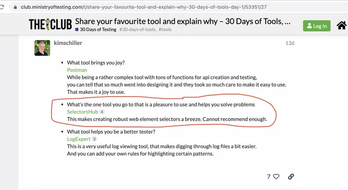 What’s the one tool you go to that is a pleasure to use and helps you solve problems - SelectorsHub