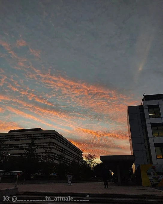 Colourful sunset over the UCD Agricultural Sciences and Science buidings