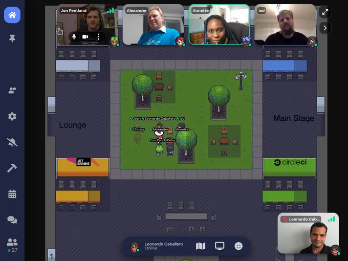 Espacio virtual usando #gather_town como la sede de la #ploneconf2021
