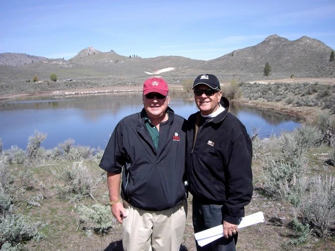 Orrin Vincent and Perry Dye at Gamble Sands pre-construction