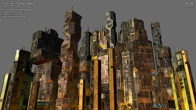 industrial lowpoly buildings