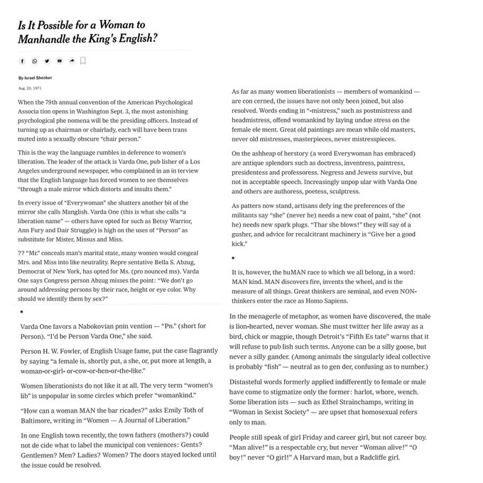 https://www.nytimes.com/1971/08/29/archives/is-it-possible-for-a-woman-to-manhandle-the-kings-english.html