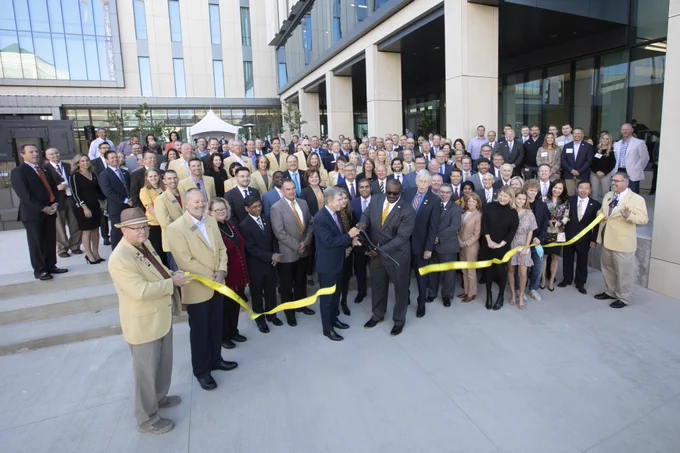 Group of leaders at the ribbon cutting at NextGen 