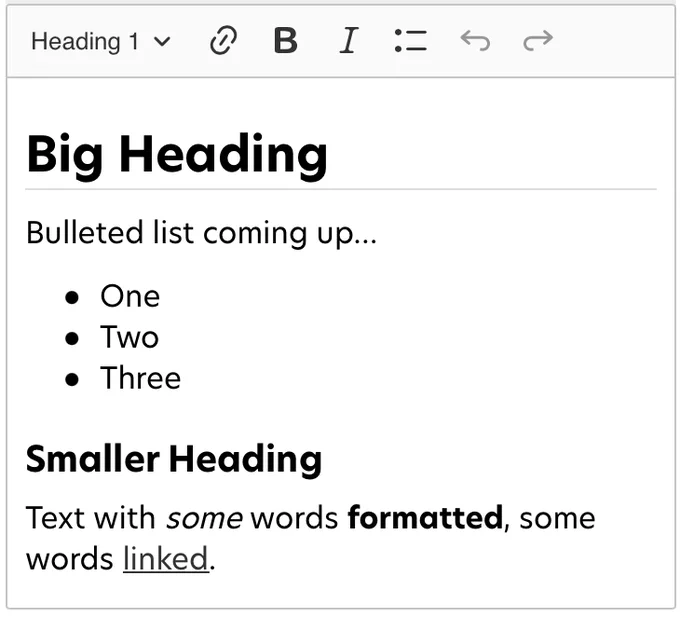 about.me rich text bio editor