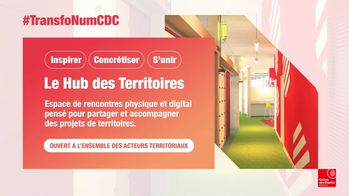 Le Hub des Territoires : Espace de rencontres physique et digital pensé pour partager et accompagner des projets de territoires. Ouvert à l'ensemble des acteurs territoriaux 