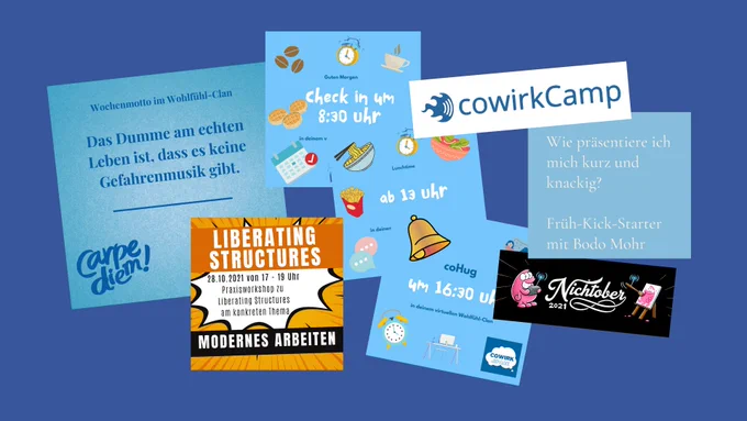 Illustration zu den Aktivitäten in der kommenden Woche in der cowirksace Community