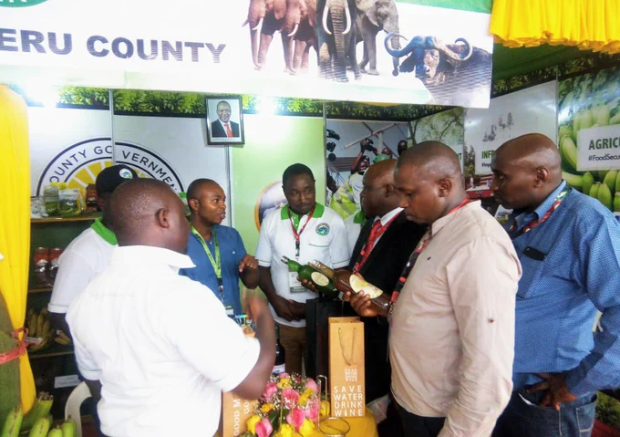 A Young enterprenuer showcases his Miraa Wine at the 2019 Deveolution in kirinyaga