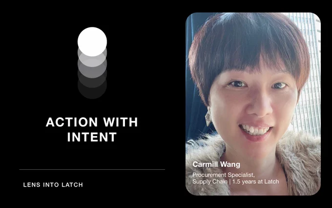 Lens into Latch campaign featuring Carmill Wang's photo and quote.