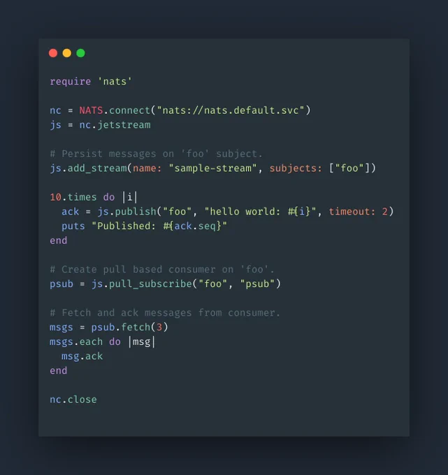 Ruby JetStream support