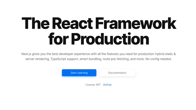 The React Framework for production
