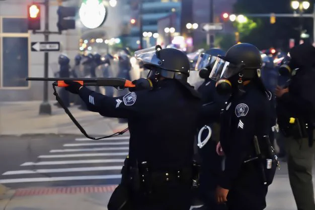 File photo from police brutality protest May 2020.