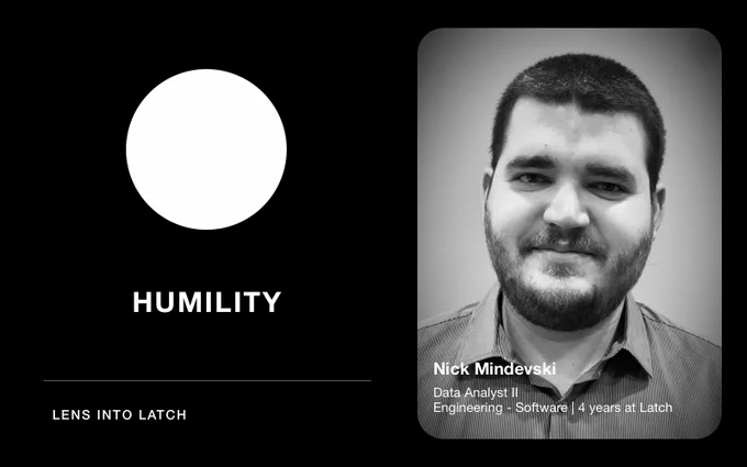 Lens into Latch campaign featuring Nick Mindevski's photo and quote.