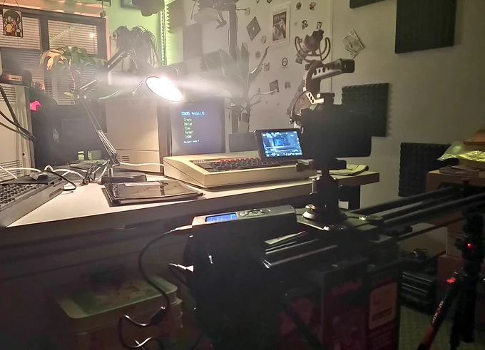 BBC Micro being filmed with a slider thing. Ominous.
