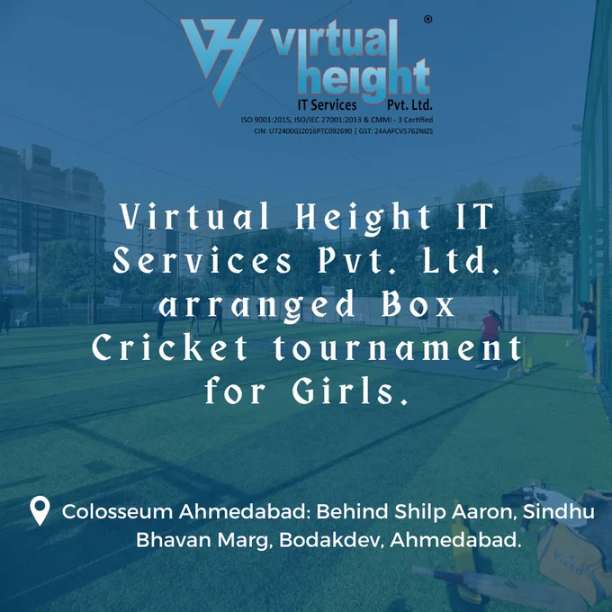 Girls Box Cricket Tournament | Organized by Virtual Height IT Services Pvt. Ltd. 
.
.
.
#CricketTournament #VHCricket #GirlsCricket #GirlsMatch #GirlsBoxCricket #BoxCricket #BestApplicationDevelopmentCompany #AppandWebDevelopment #AhmedabadCompany #WebDevelopment #AppsDevelopment #GameDevelopment #VirtualHeight #LifeatVirtualHeight 