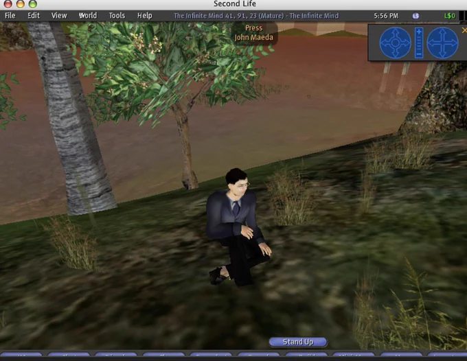 Avatar sitting in a park
