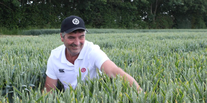 Ron Granger, Limagrain UK Arable Technical Manager looking at wheat trial plots