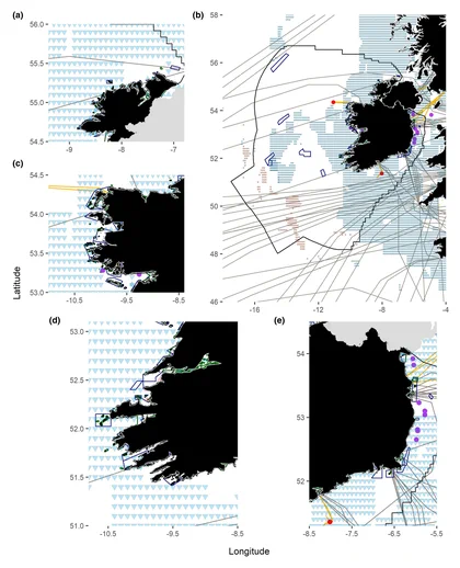 Opportunities that arise from climate change for the spatial management of Irish marine conservation sites in 2040–2049, under RCP8.5, given the distribution of other sectors that limit destructive extractive practices.