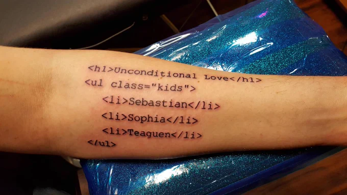 html tattoo screenshot