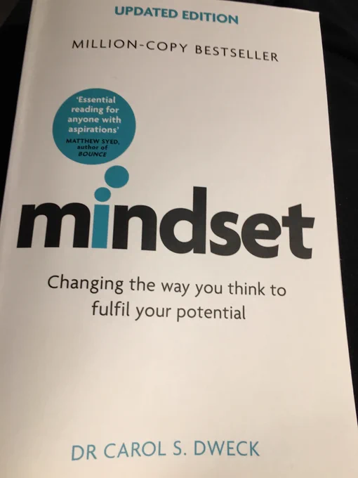 Image of a book called Mindset by Dr Carol S. Dweck.