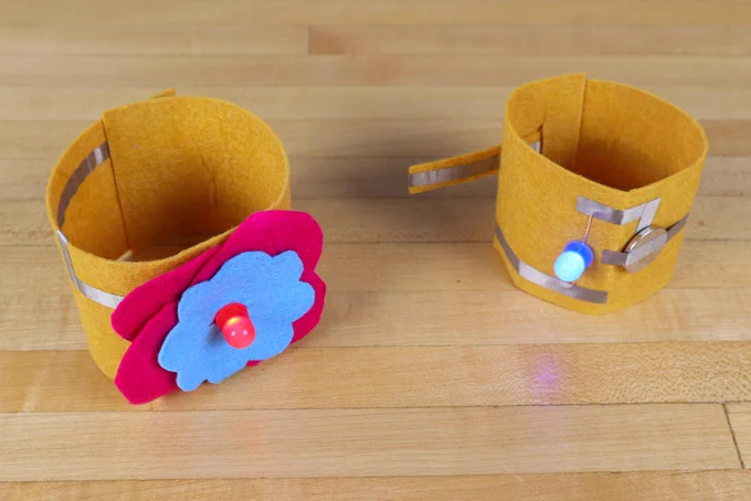 No-sew conductive tape LED bracelet.