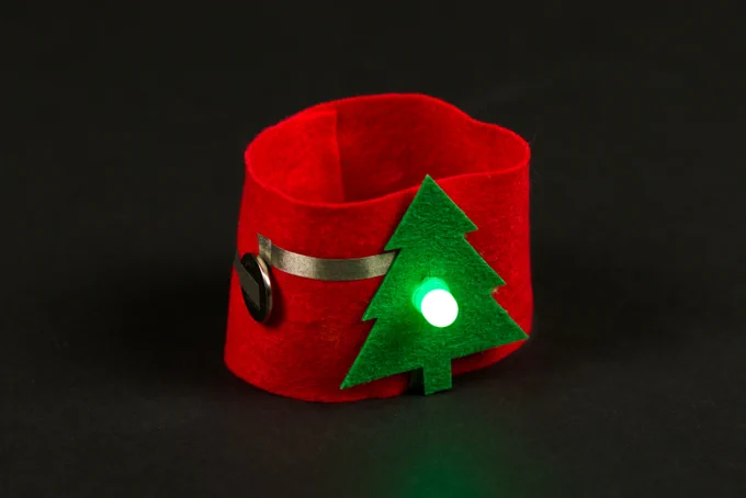 No-sew conductive tape LED bracelet.