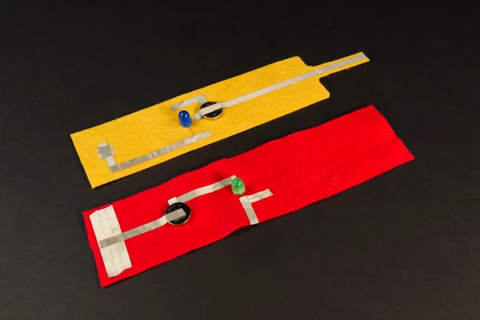 No-sew conductive tape LED bracelet.