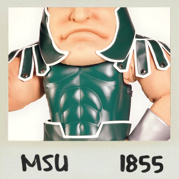 Taylor Swift's 1989 album cover spoofed with an image of Sparty instead and the words, "MSU 1855."