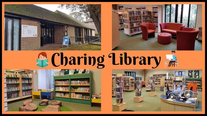 Charing Library exterior and interior