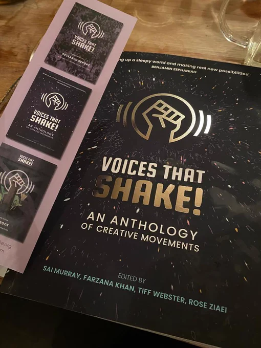 Photo of @voicesthatshake Anthology of Creative Movements with bookmark