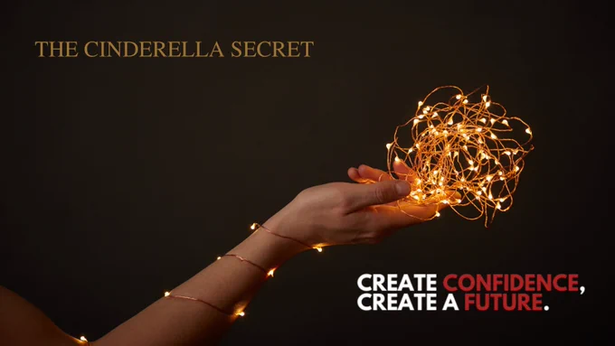 fairy lights wrapped hand on a black background Create Confidence, Create a Future
