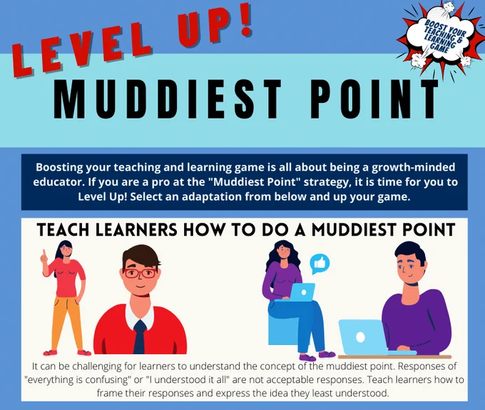 Muddiest Point Level Up by ITLC Lilly and Scholarly Teacher