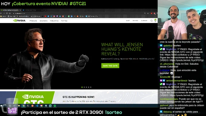 Captura de pantalla del directo
