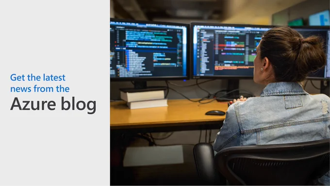 Text reads "Get the latest news from the Azure blog."