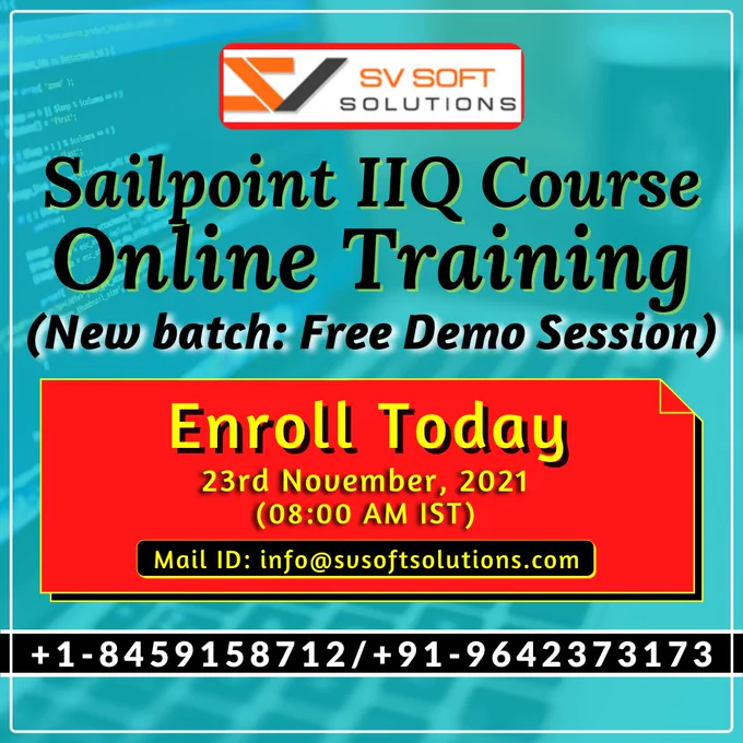 sailpoint course training page with free demo session sv soft solutions