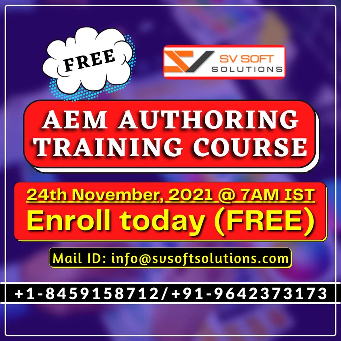 free webinar demo session of AEM authoring and full course aem training, learn aem from SV Soft Solutions