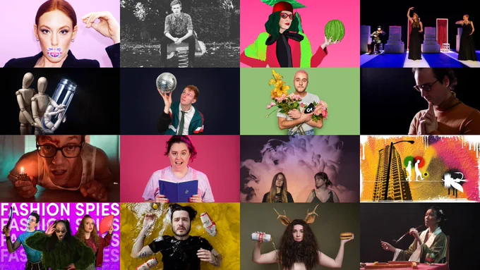 A collage featuring an array of show images from the VAULT Festival programme.