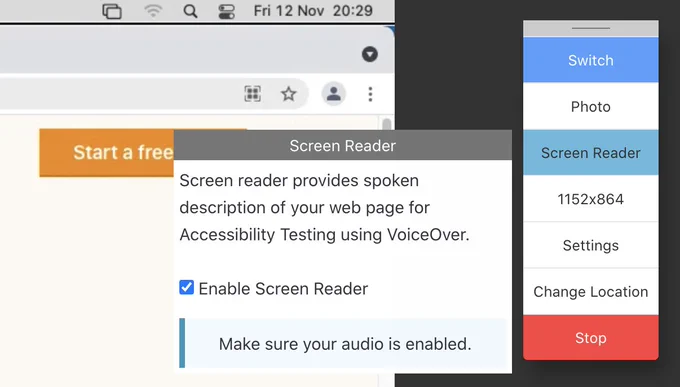 accessibility testing on macOS with voiceover