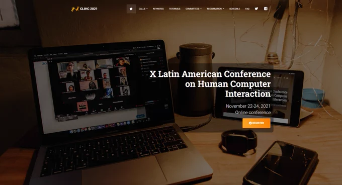 Snapshot of homepage for 10th Latin American Conference on Human-Computer Interaction at https://clihc2021.laihc.org/